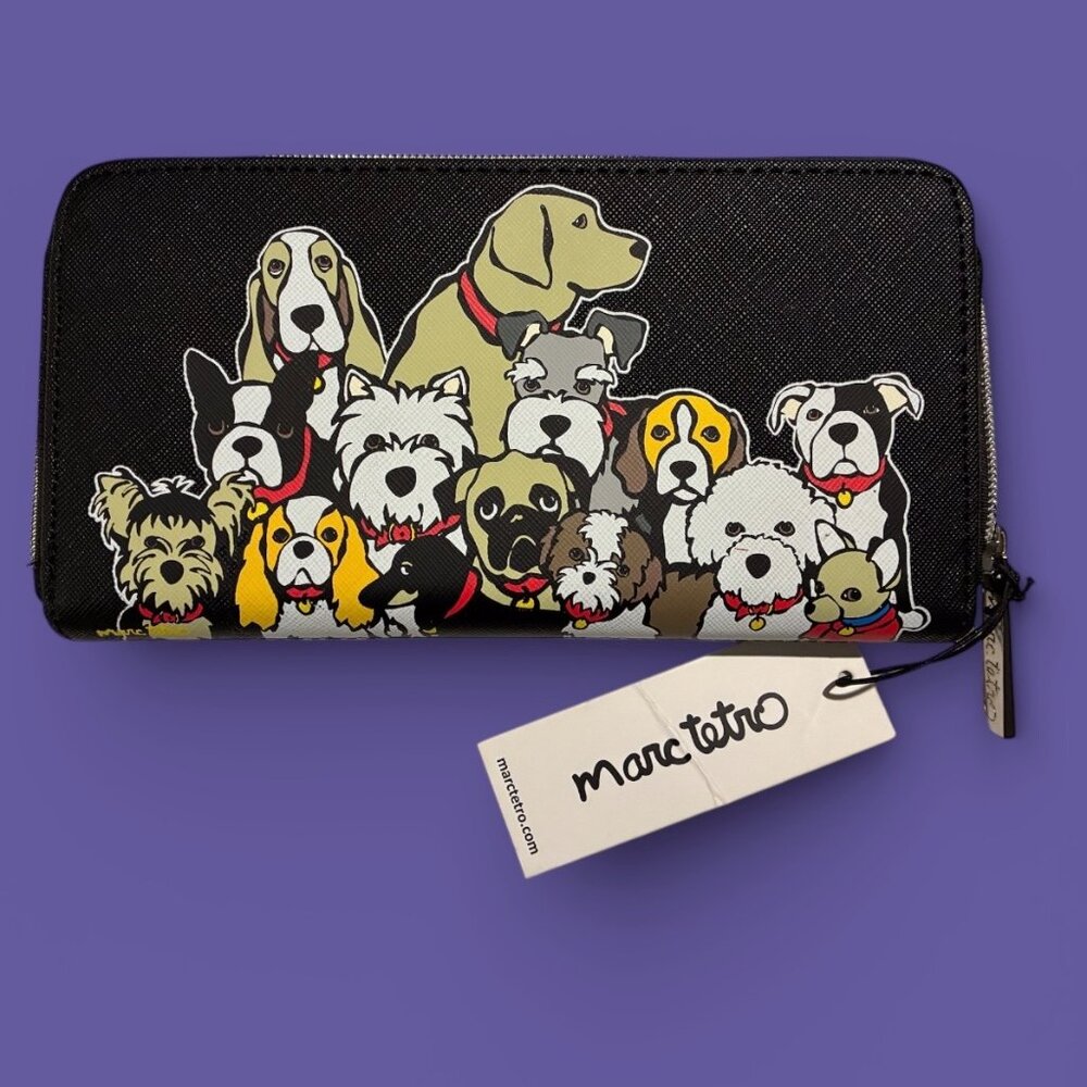Marc Tetro Black Dog Print Wallet